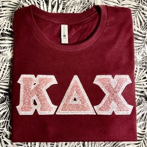 Customizable Zig Zag Greek Glitter Letters